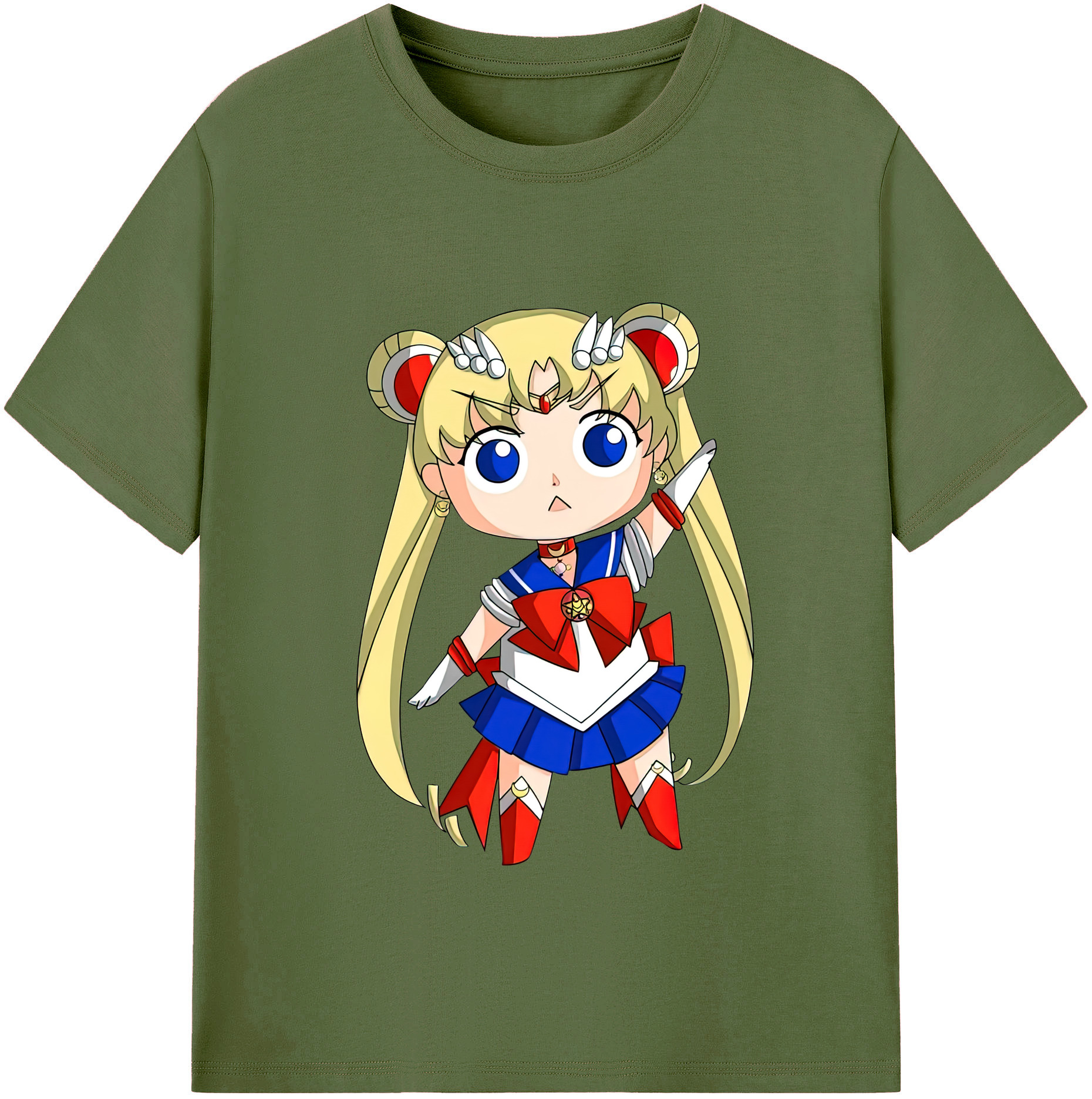（画像用） 美少女戦士セーラームーン 月野 うさぎ つきの うさぎ Sailor Moon Tsukino Usagi 綿100％半袖Tシャツ（フロントプリント）